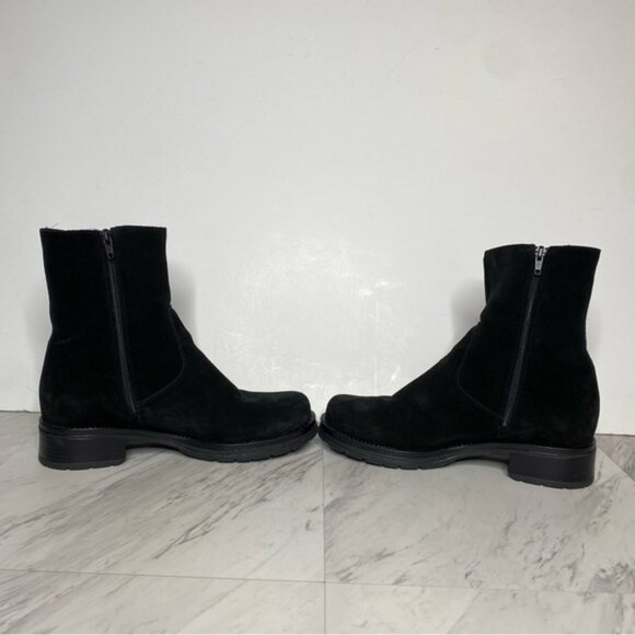 La Canadienne Black Suede Heeled Boot 8 1/2 M - Picture 6 of 16